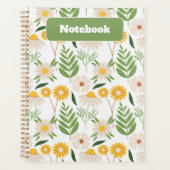 Carnet Fleur sauvage vert et jaune (Devant)
