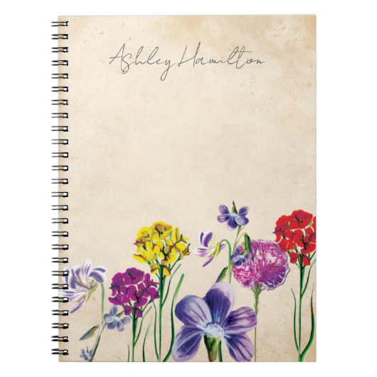 Carnet Fleur sauvage vintage (Devant)