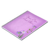 Carnet Fleur sauvage violet sur violet (Côté gauche)