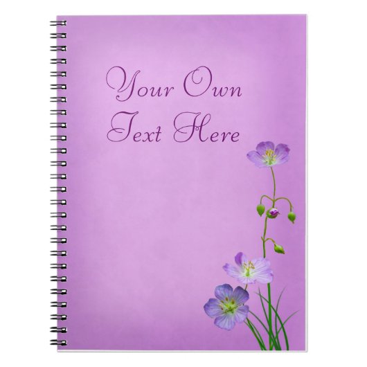 Carnet Fleur sauvage violet sur violet (Devant)