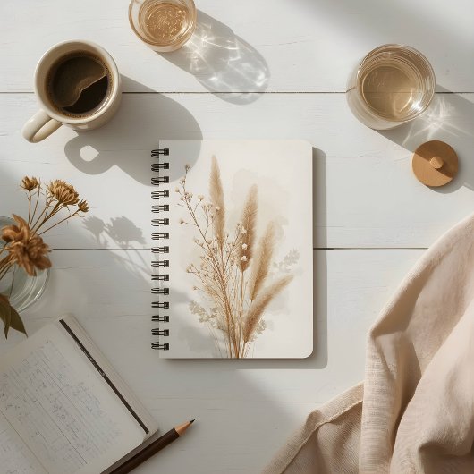 Carnet Fleur séchée botanique beige