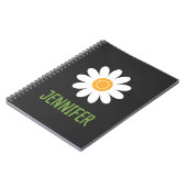 Carnet Fleur simple marguerite personnalisée (Côté gauche)