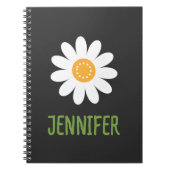 Carnet Fleur simple marguerite personnalisée (Devant)