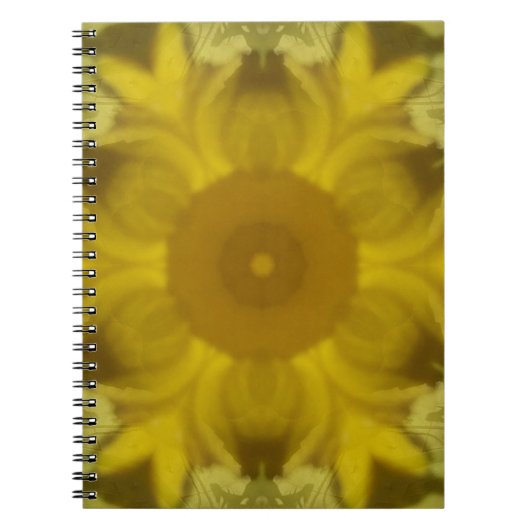 Carnet Fleur soleil éclate dorée (Devant)