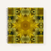 Carnet Fleur soleil éclate dorée (Devant)