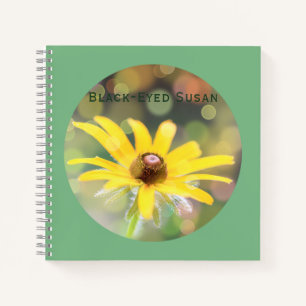 Carnet Fleur Susan aux yeux noirs sur le vert de la mer f