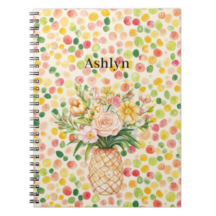 Carnet Fleur Tropicale Jaune Blush Ananas