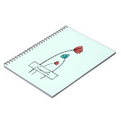 Carnet Fleur Turquoise rouge (Côté gauche)
