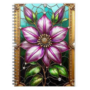 Carnet Fleur Vibrante Encadrée avec Ornementation
