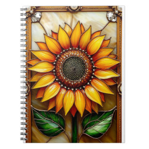 Carnet Fleur Vibrante Encadrée avec Ornementation