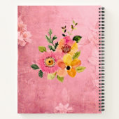 Carnet Fleur vintage rose (Dos)
