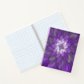 Carnet Fleur Violette Abstraite Art Fractal Psychédélique (Intérieur)