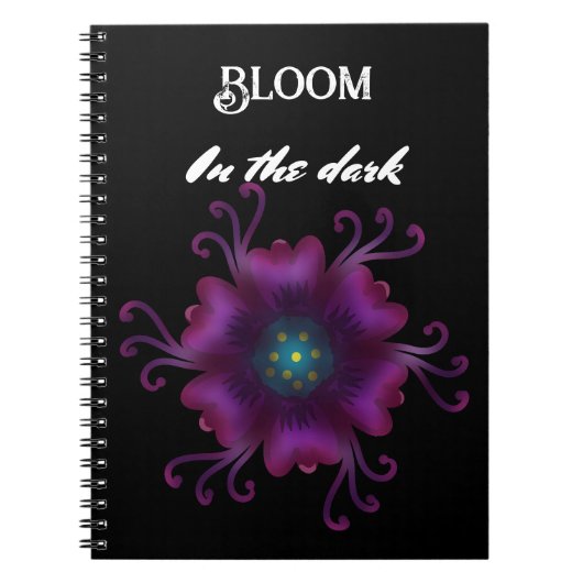 Carnet Fleur violette gothique botanique florale sombre  (Devant)