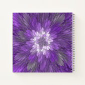 Carnet Fleur Violette Psychedélique Art Fractal Abstrait (Dos)