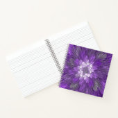 Carnet Fleur Violette Psychedélique Art Fractal Abstrait (Intérieur)