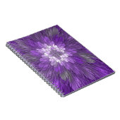Carnet Fleur Violette Psychedelique Art Fractal Abstrait (Côté Droit)