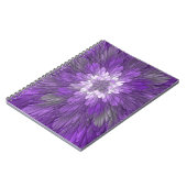 Carnet Fleur Violette Psychedelique Art Fractal Abstrait (Côté gauche)