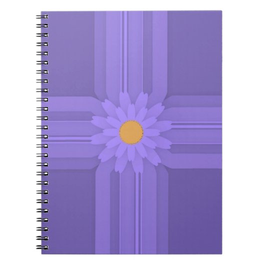 Carnet Fleur Violette Simple sur Croix Moderne (Devant)