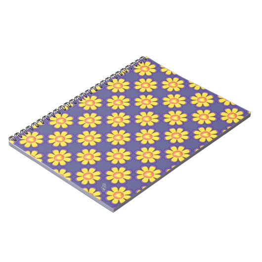 Carnet Fleur Whimsical (jaune/violet) (Côté gauche)