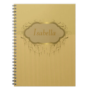 Carnet fleuri de rayure d'or Girly