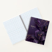 Carnet Fleurs 3D violettes foncées (Intérieur)