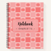 Carnet Fleurs à carreaux roses (Devant)