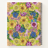 Carnet Fleurs à main complexes Nom et initiale (Dos)