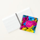 Carnet Fleurs à monogramme en couleurs fluorescentes (Intérieur)