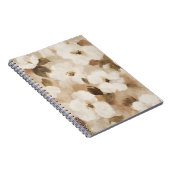 Carnet Fleurs Abstraites Crème Marron Beige (Côté Droit)