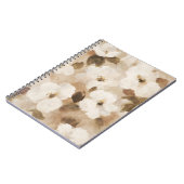 Carnet Fleurs Abstraites Crème Marron Beige (Côté gauche)