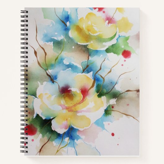 Carnet Fleurs Abstraites d'aquarelle (Devant)
