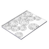 Carnet Fleurs abstraites de printemps noir et blanc (Côté gauche)