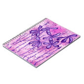 Carnet Fleurs Abstraites Encaissées Pink Purple Lys (Côté gauche)