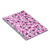 Carnet Fleurs abstraites rose pâle et gris blanc (Côté Droit)