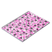 Carnet Fleurs abstraites rose pâle et gris blanc (Côté gauche)