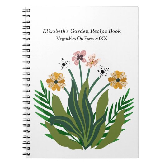 Carnet Fleurs Aquarelle Bouquet Floral Personnaliser (Devant)