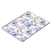 Carnet Fleurs Aquarelles Bleues Chic (Côté gauche)