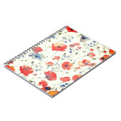 Carnet Fleurs aquarelles bleues et rouges (Côté gauche)