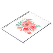 Carnet Fleurs aquarelles, bouquet. (Côté gauche)