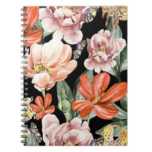 Carnet Fleurs aquarelles : Peony Rose Lily