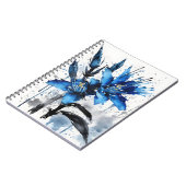 Carnet Fleurs aquarelles - Puya bleue (Côté gauche)