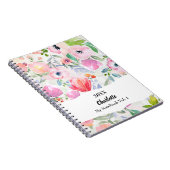 Carnet Fleurs aquarelles roses violettes (Côté Droit)