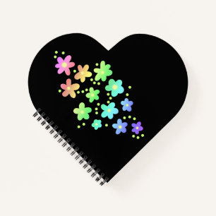 Carnet Fleurs arc-en-ciel géantes