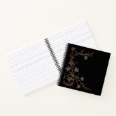 Carnet Fleurs Art Déco sur fond noir (Intérieur)