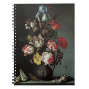 Carnet Fleurs baroques vintage par Balthasar van der Ast