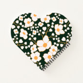 Carnet Fleurs blanches à centre jaune et fond vert (Dos)