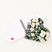 Carnet Fleurs blanches à centre jaune et fond vert (Intérieur)