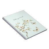 Carnet Fleurs blanches à la menthe Papillons (Côté Droit)