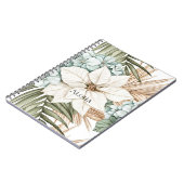 Carnet Fleurs blanches bleues tropicales (Côté gauche)