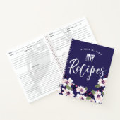 Carnet Fleurs blanches de charme Recettes bleu marine (Intérieur)